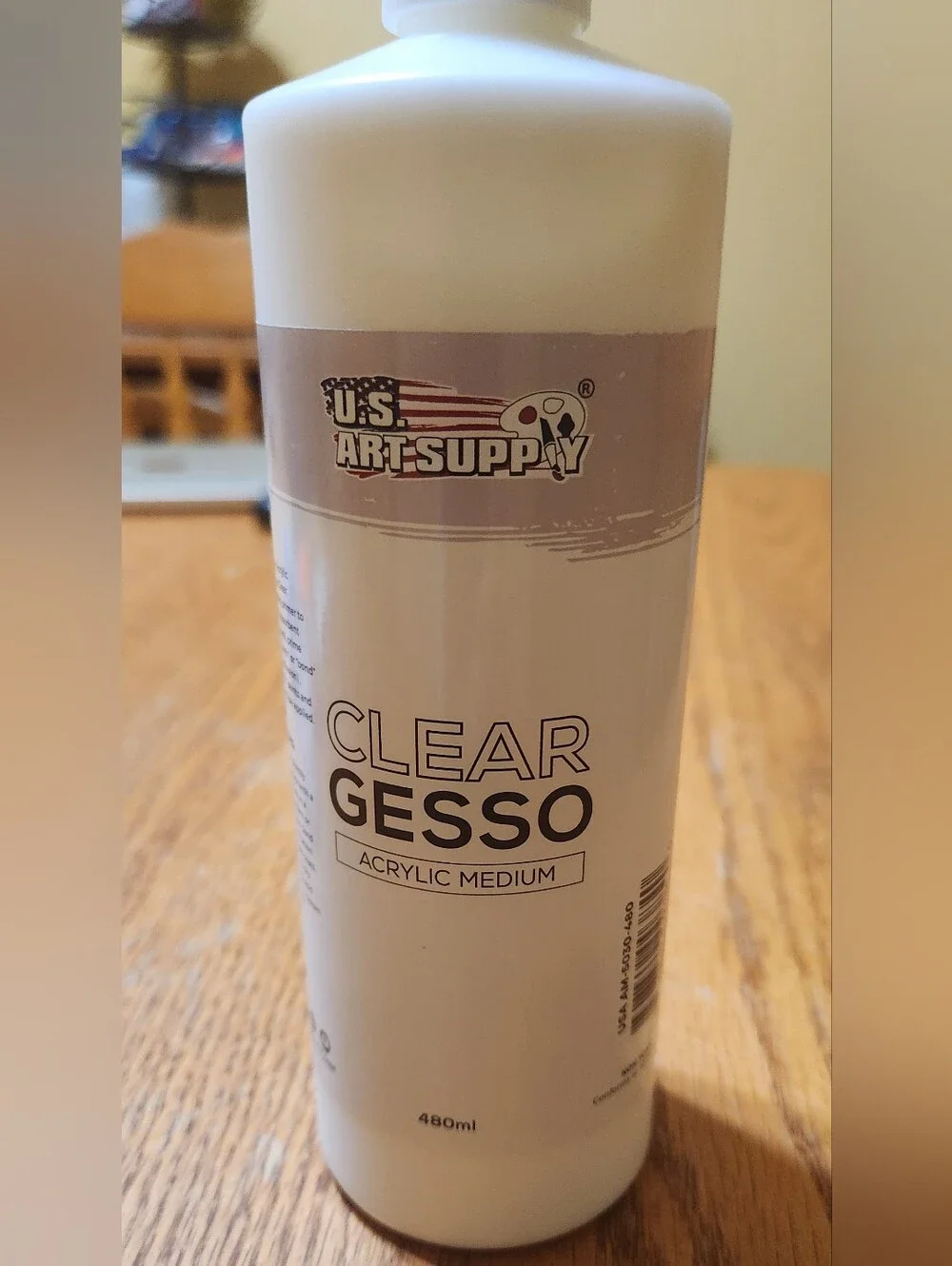 U.S. Art Supply Clear Gesso Primer for Oil & Acrylic Painting